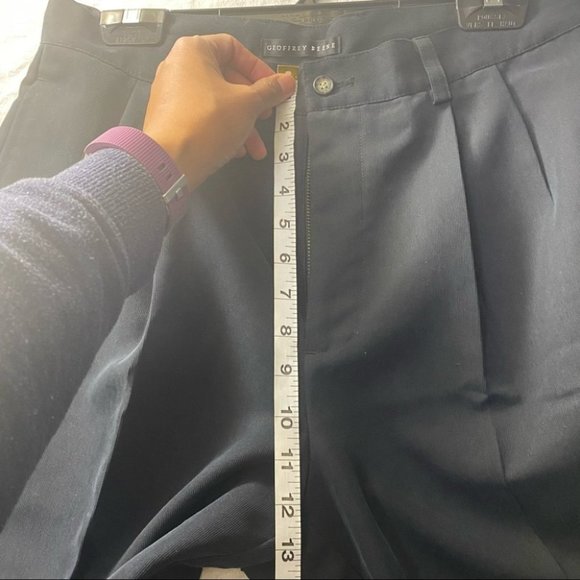 Geoffrey Beene Mens Dark Blue Pleated Front Rayon Blend Shorts Size 32 - Picture 6 of 11